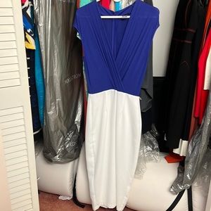 Blue and white gorgeous business or party dress size 6